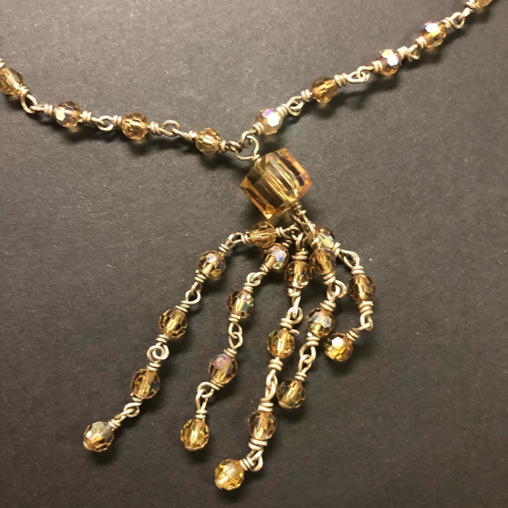 STERLING SILVER & crystal necklace & earrings set! - Picture 4 of 5
